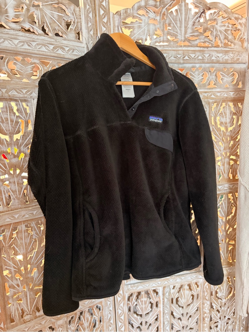 Patagonia Black Sherpa Snap-Front Pullover